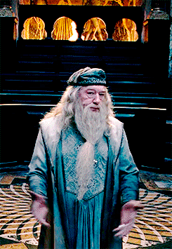 Dumbledore at Harry's hearing.