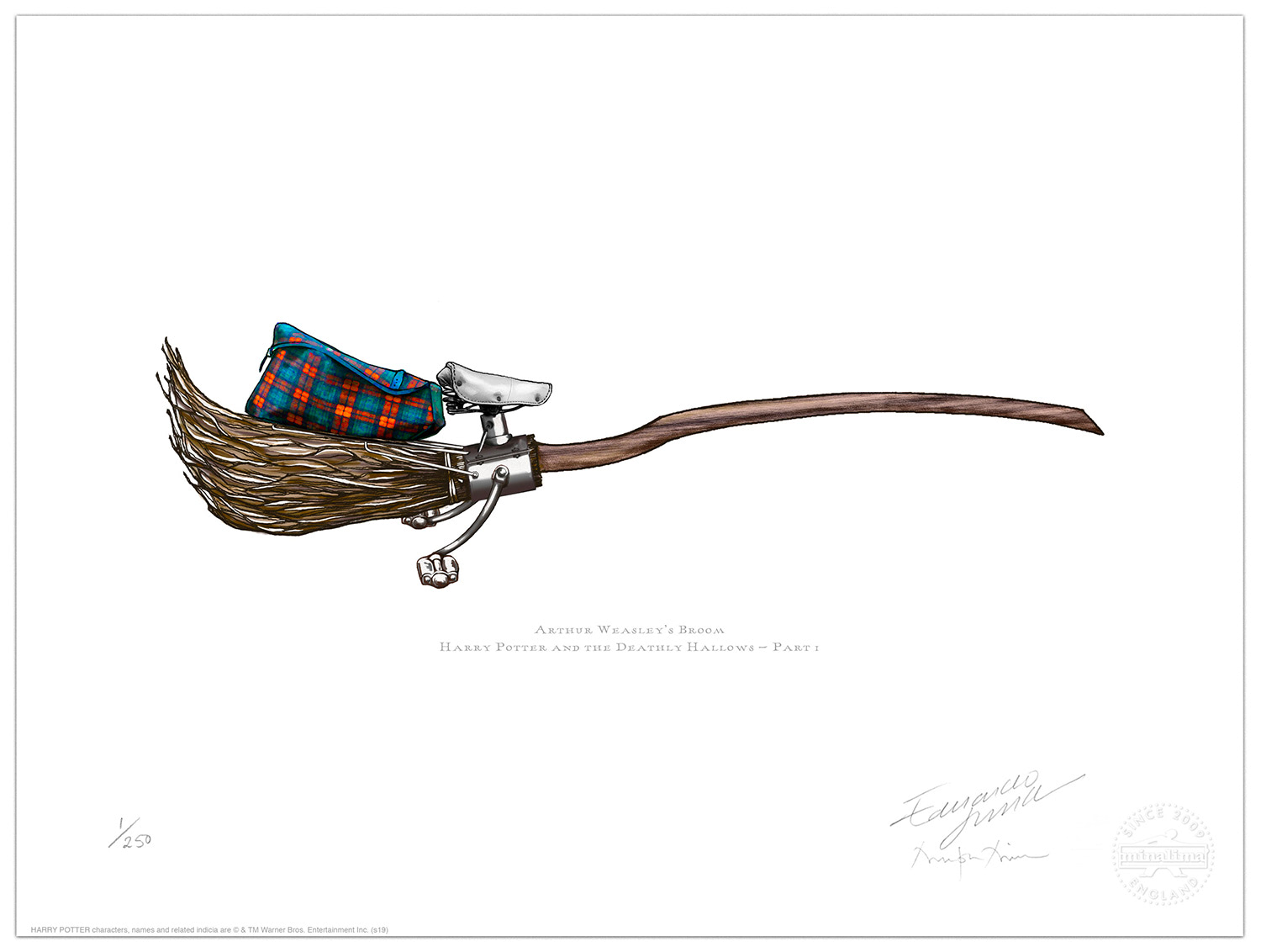 Arthur Weasley’s broomstick (MinaLima concept artwork)