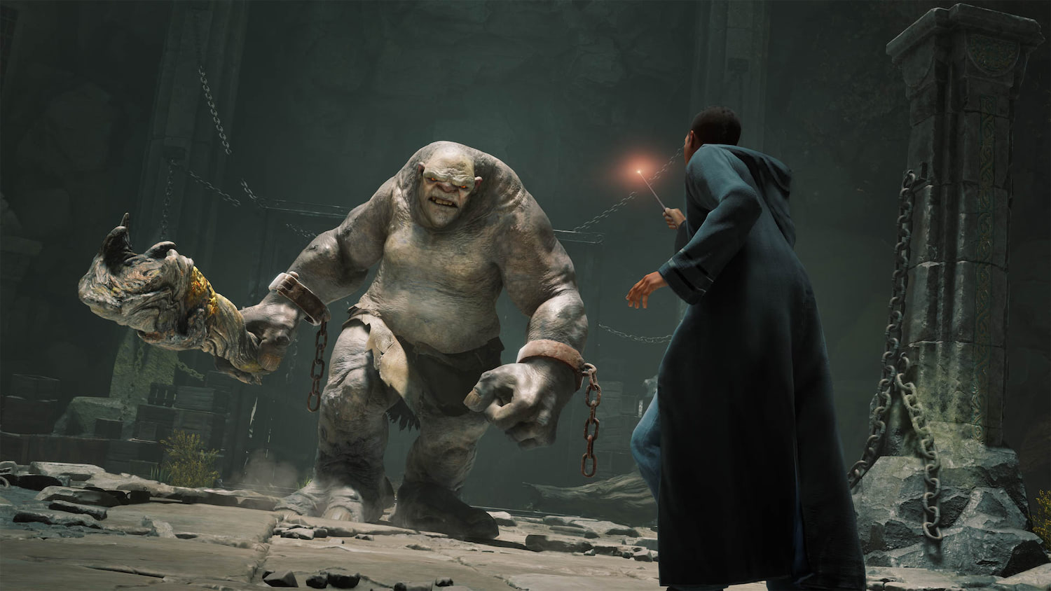 battling-a-troll-hogwarts-legacy