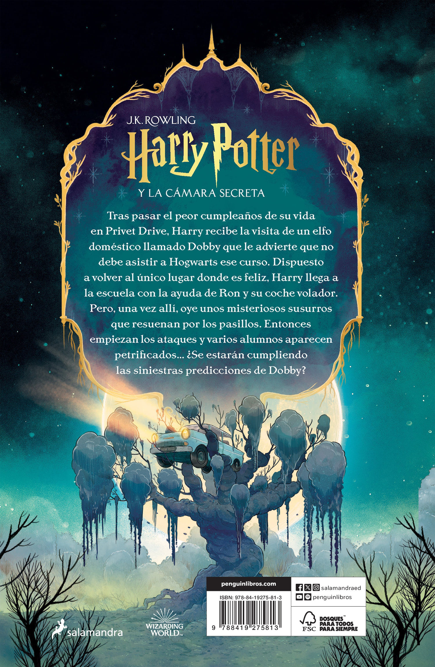 ‘Chamber of Secrets’ Spanish illustrated edition (back cover)