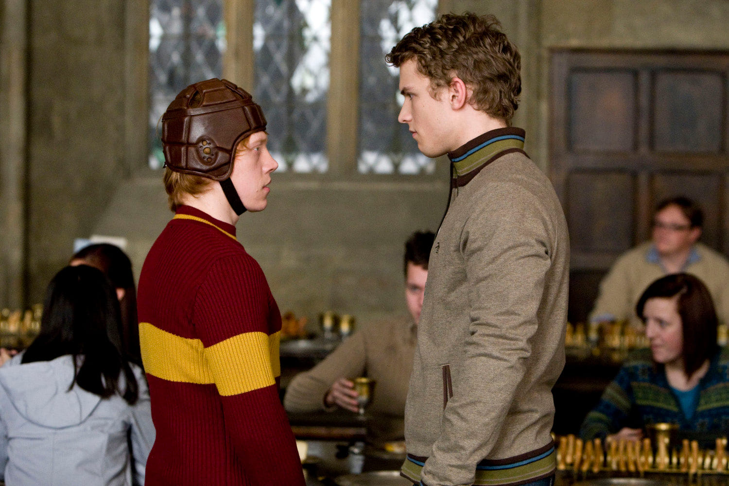 Cormac Mclaggen and Ron before Quidditch