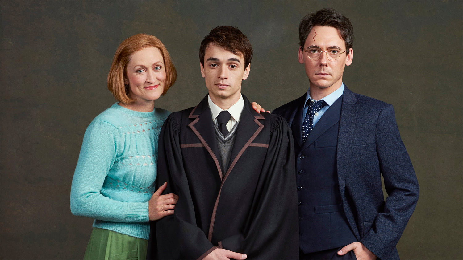 Angela Reed (Ginny Potter), Benjamin Papac (Albus Severus Potter) and John Skelley (Harry Potter)