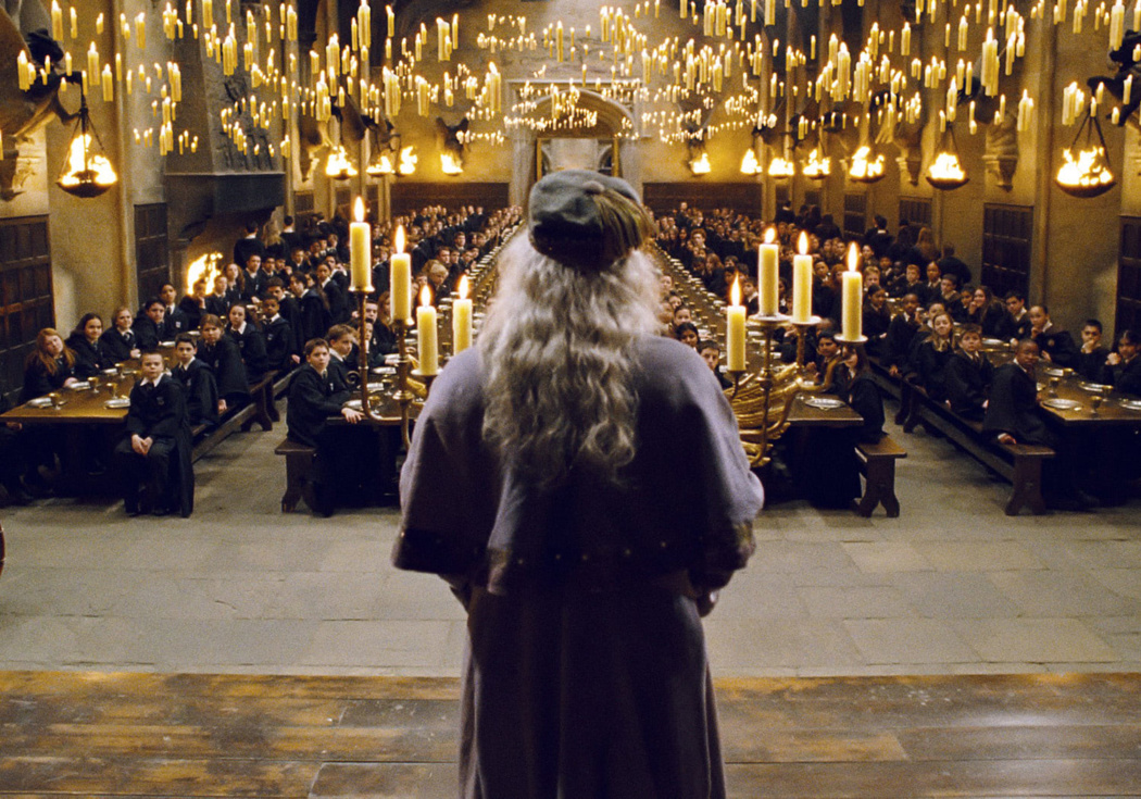 Dumbledore addresses students in the Great Hall — Harry Potter Fan Zone