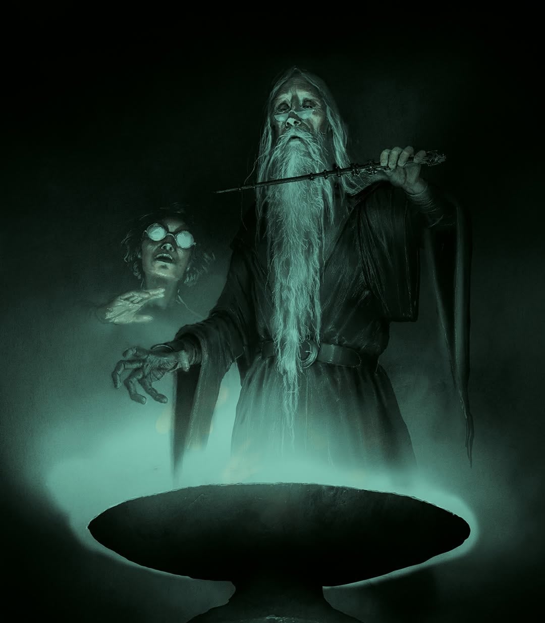 Harry and Dumbledore in the cave