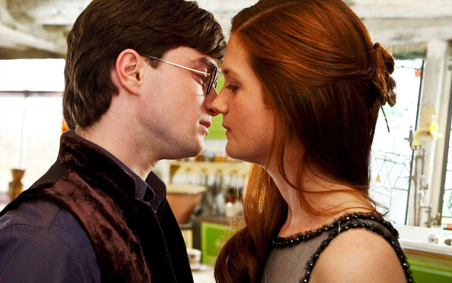 harry potter and ginny weasley first kiss