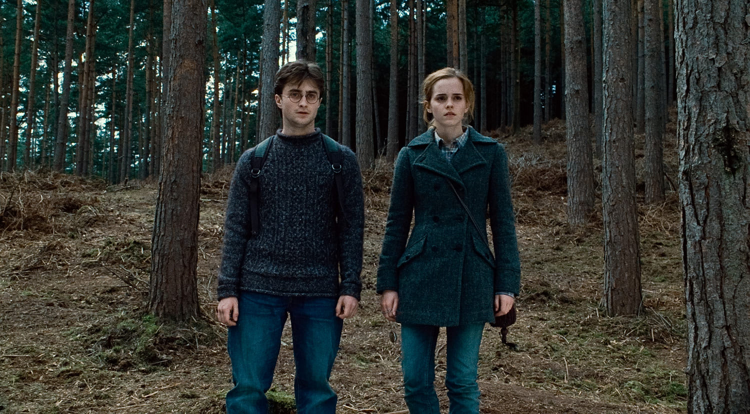 Harry and Hermione in the woods