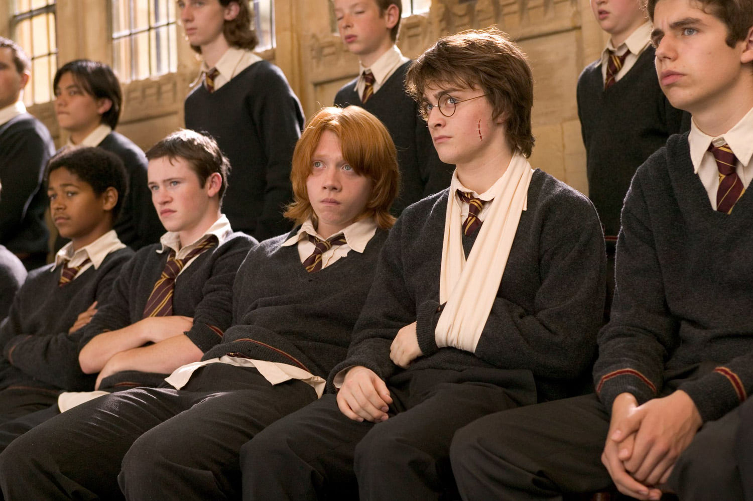Harry and Ron at dancing lessons