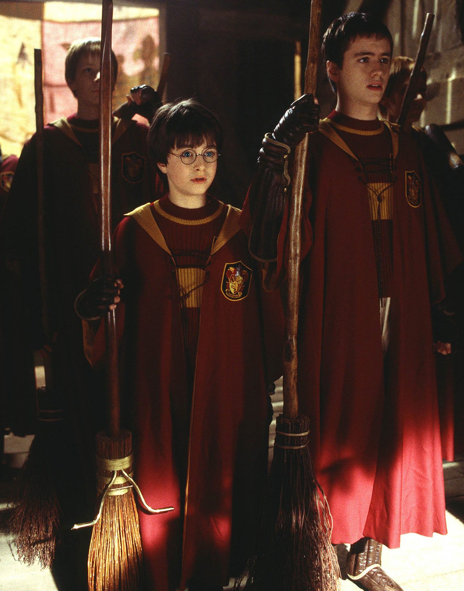 Harry and Wood prepare for Quidditch