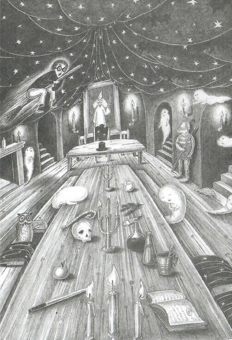 Harry at Hogwarts (Galina Miklínová illustration)