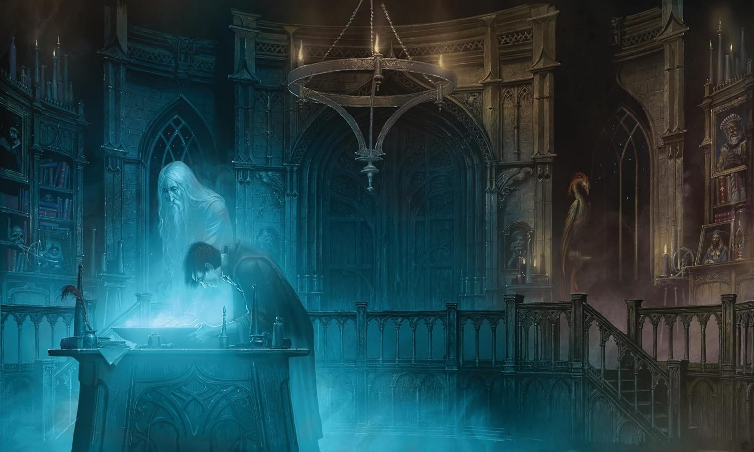 Harry and Dumbledore at the Pensieve