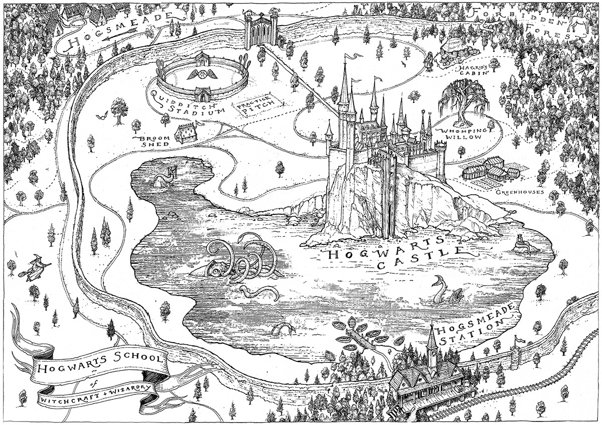 Hogwarts And Hogsmeade Map Hogwarts Map (House Editions) — Harry Potter Fan Zone