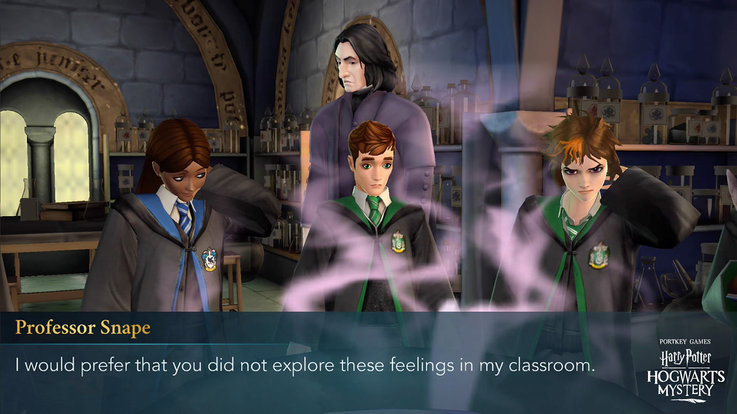 Snape’s classroom ('Harry Potter: Hogwarts Mystery') .