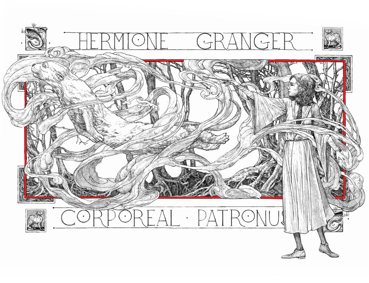 Hermione Granger Patronus illustration (house editions)
