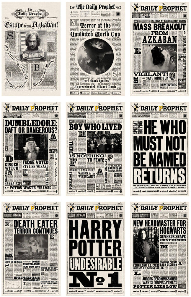 Daily Prophet newspapers