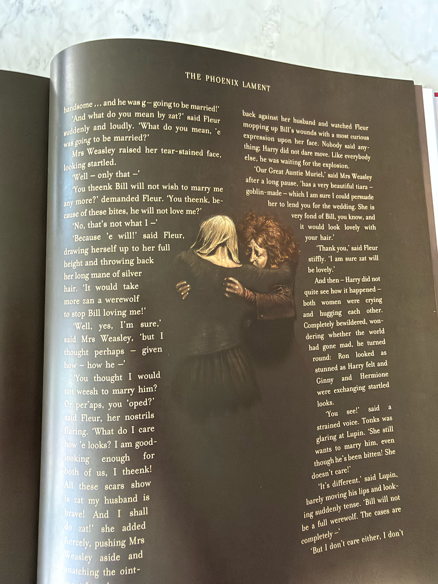 Molly Weasley embraces Fleur Delacour
