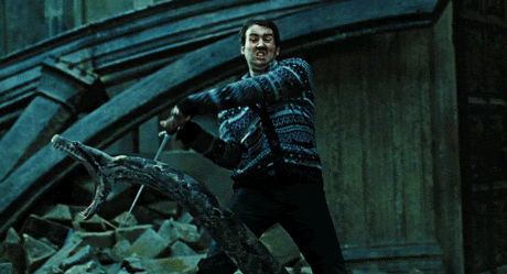 Neville beheads Nagini the snake