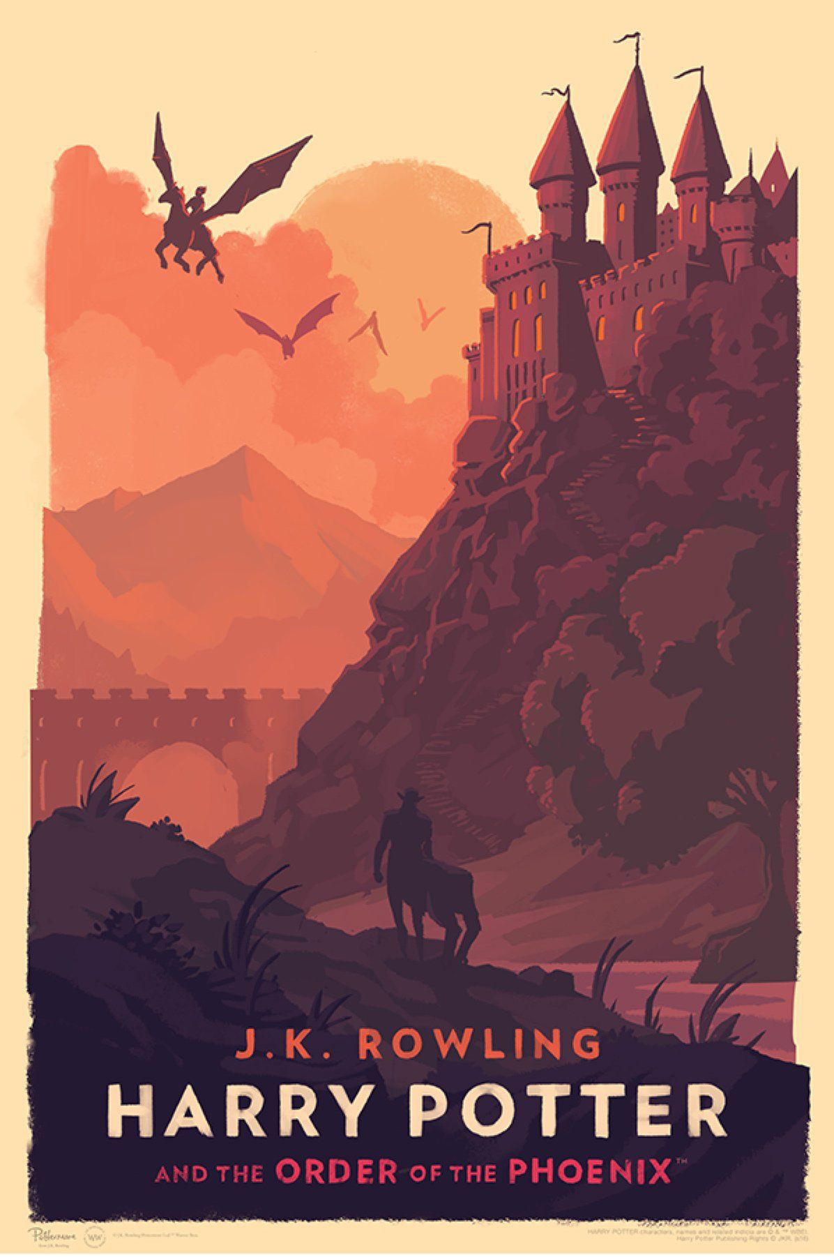 ‘Order of the Phoenix’ Olly Moss Hogwarts poster
