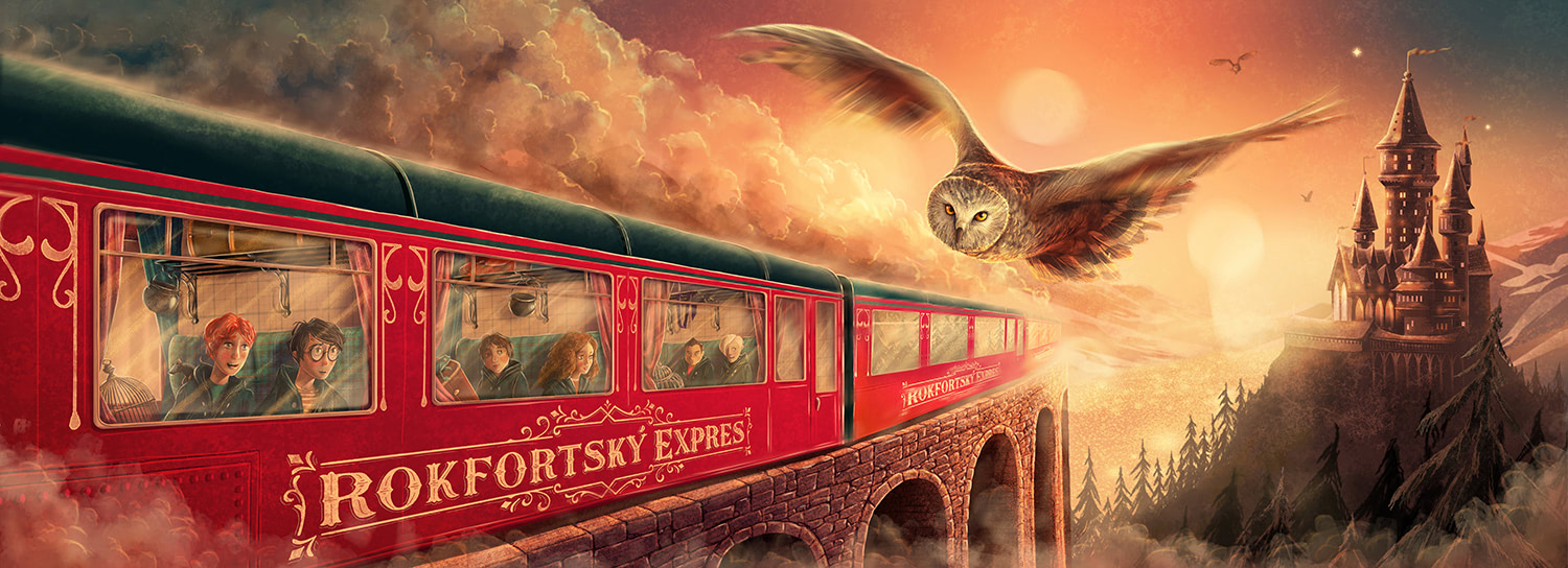 On the Hogwarts Express (Slovak anniversary edition illustration)