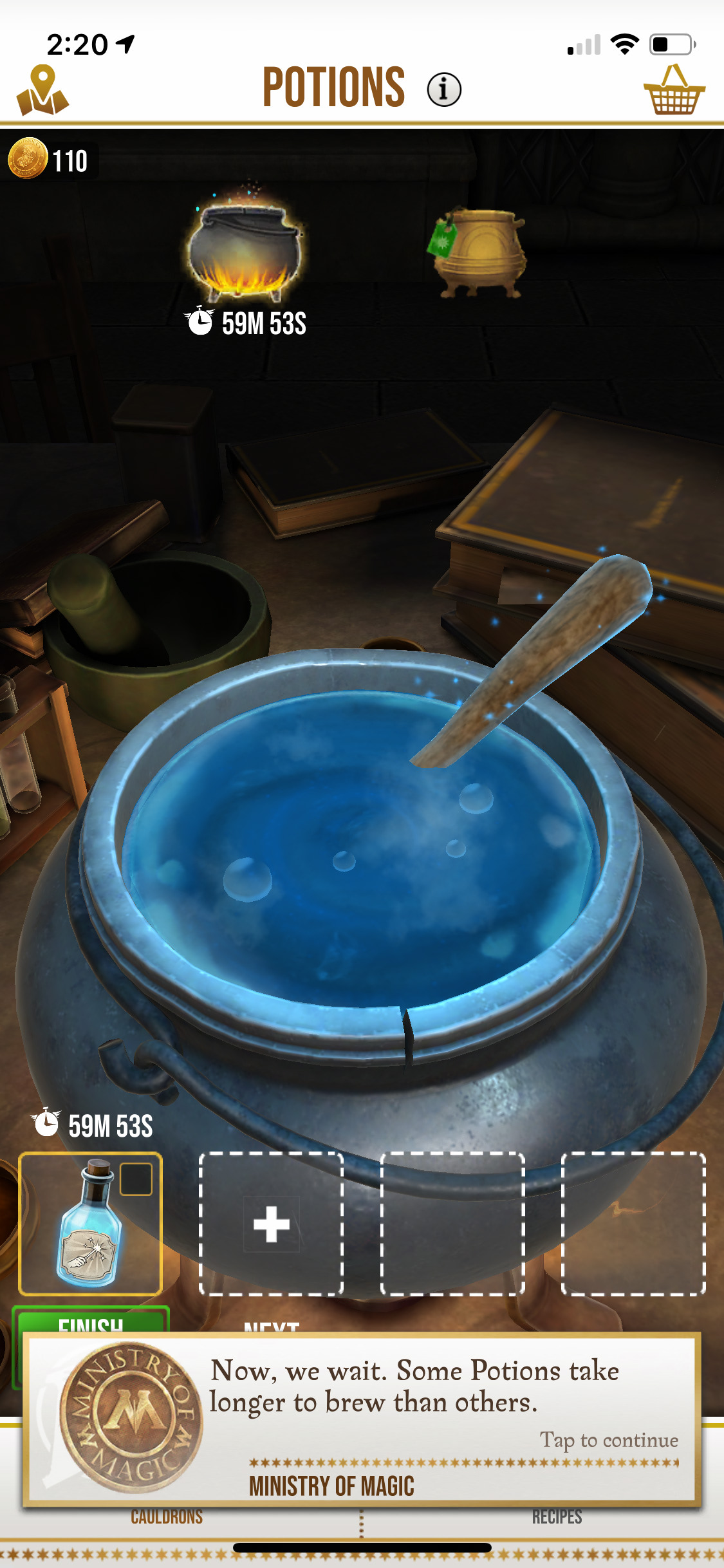 Brewing potions (Wizards Unite)