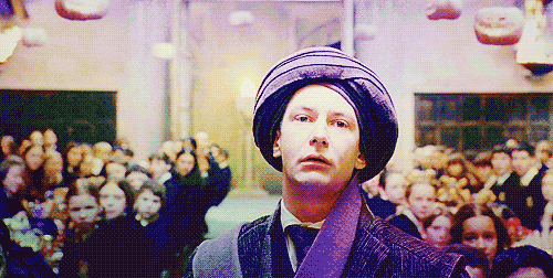 Professor Quirrell faints in the Great Hall