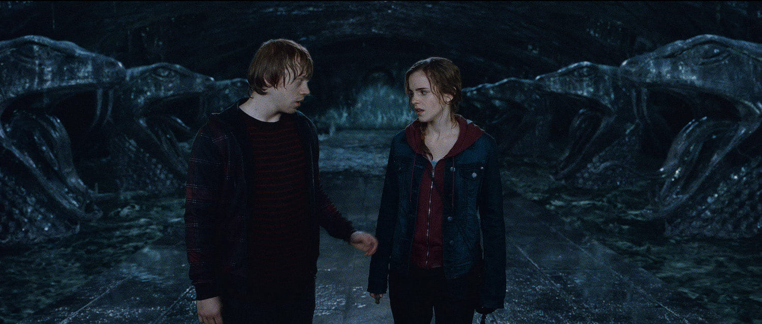 Ron and Hermione in the Chamber of Secrets