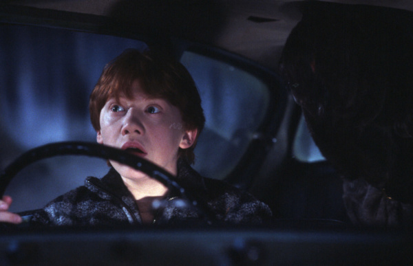 Ron driving the Ford Anglia — Harry Potter Fan Zone