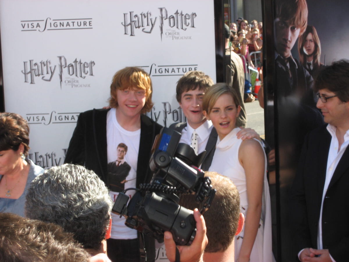Rupert Grint, Daniel Radcliffe and Emma Watson at the Los Angeles ‘Order of the Phoenix’ premiere