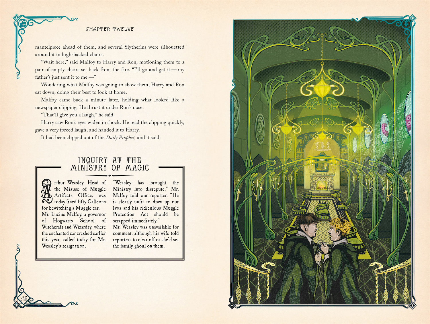 Slytherin common room (MinaLima illustrated edition)