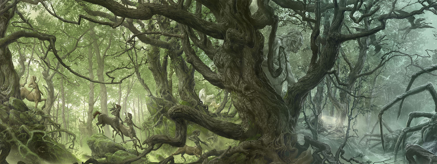 ‘The Harry Potter Wizarding Almanac’ Forbidden Forest artwork (Levi Pinfold)
