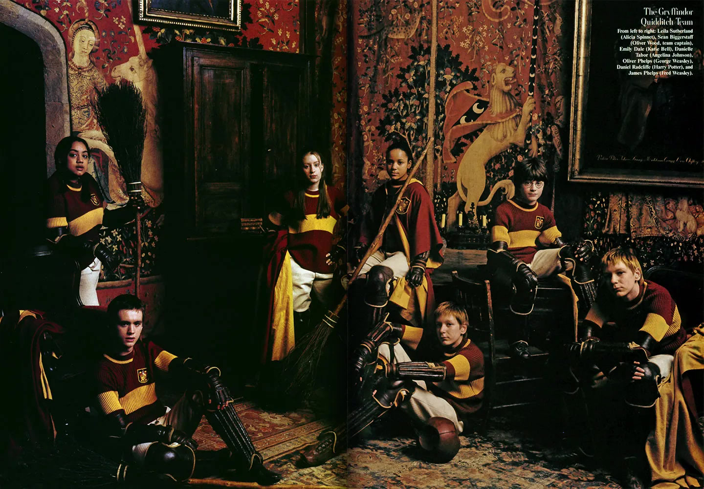 The Gryffindor Quidditch Team (Annie Leibovitz ‘Vanity Fair’ photoshoot)