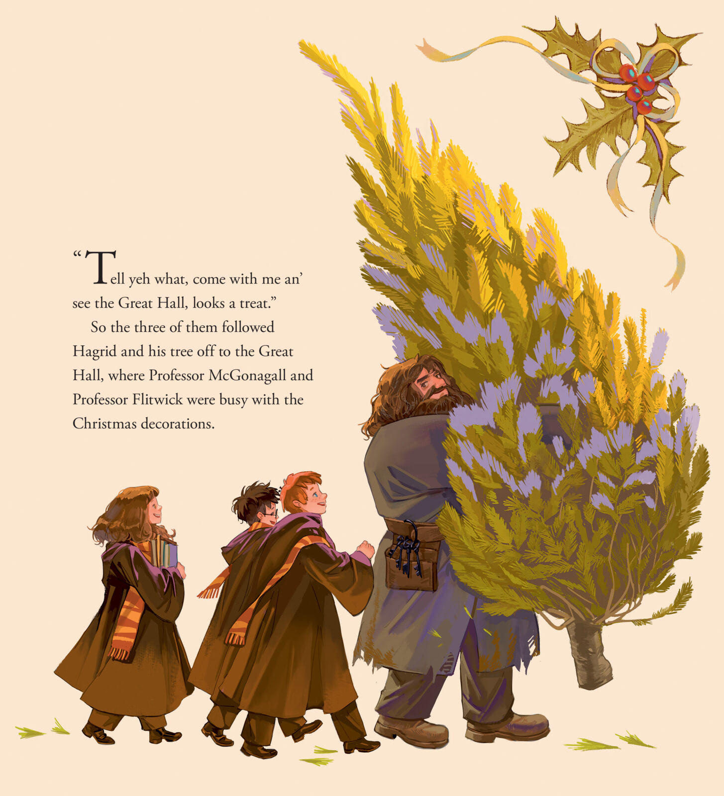 The Trio and Hagrid (Christmas at Hogwarts)